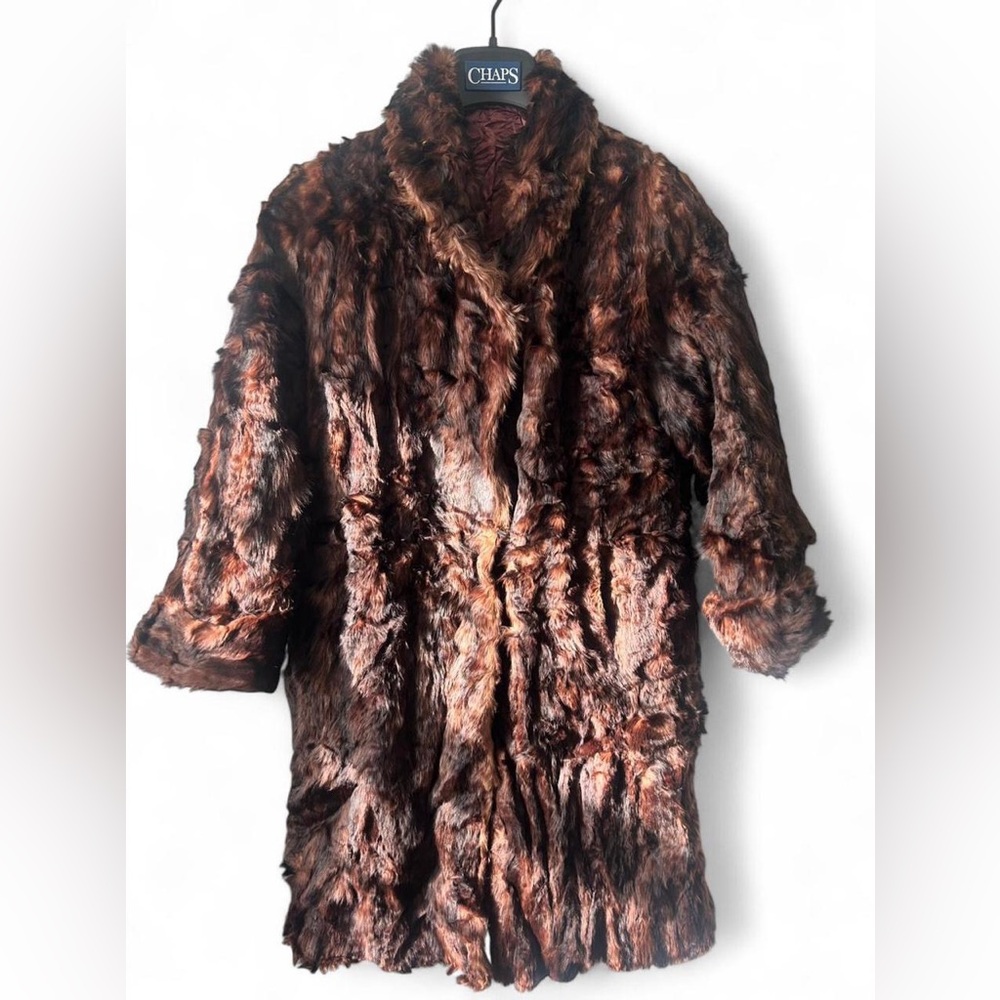 Vintage Genuine Real Fur Coat Brown Full Length Soft Glam Women’s Medium 36”